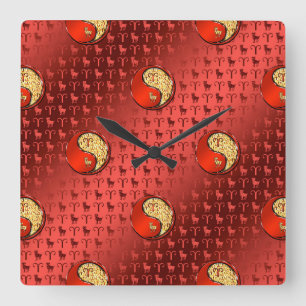 Widder Quadratische Wanduhr