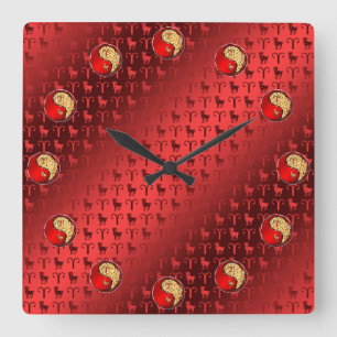 Widder Quadratische Wanduhr