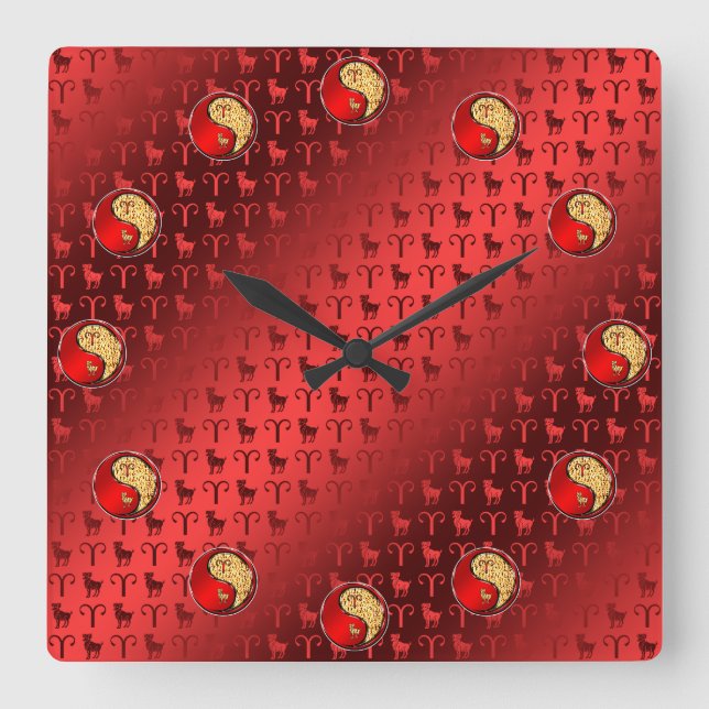 Widder Quadratische Wanduhr (Vorderseite)