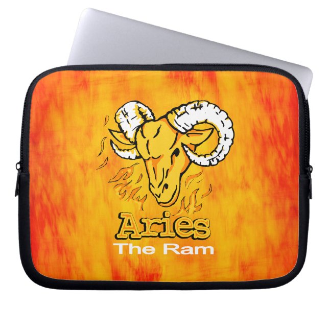 Widder rammen Flammenzeichen orange Laptopschutzhülle (Vorderseite)