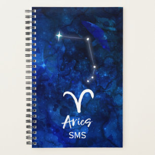 Widder-Sternbild Blaue Galaxie Monogramm Planer