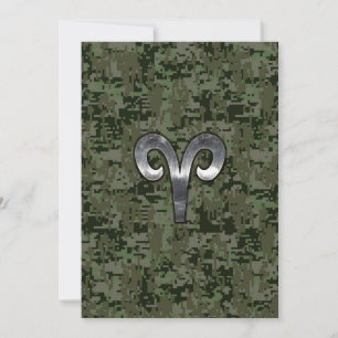 Widder-Sternzeichen auf Waldgrün Digital Camo