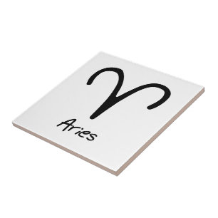 Widder-Sternzeichen auf weißem Hintergrund Fliese