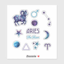 Widder-Sternzeichen-Aufkleber-Sammlung