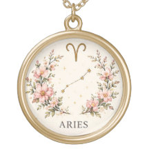 WIDDER-STERNZEICHEN BLUMEN GOLD TON