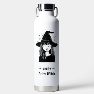 Widder-Sternzeichen-Hexe Whimsical Himmels-Horosko Trinkflasche