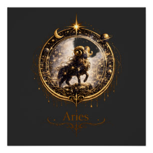 Widder-Sternzeichen Himmelsbock–Mystische Astrolog Poster