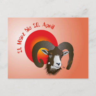 Widder Sternzeichen Postkarte