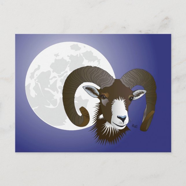 Widder Sternzeichen Postkarte (Vorderseite)