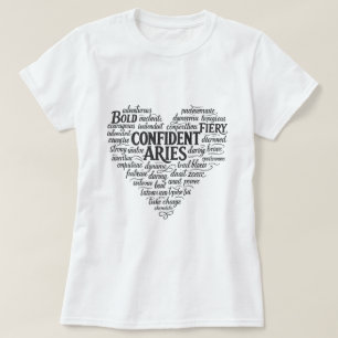 Widder Sternzeichen T-Shirt für Frauen Wortwolke