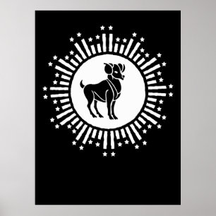 Widder-Sternzeichen-Widder-Kosmisches Sternenburst Poster