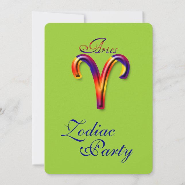 Widder-Tierkreis-Party Einladung/Astrologie Einladung (Vorderseite)