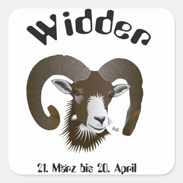 Widder - Tierkreiszeichen Aufkleber (Vorderseite)