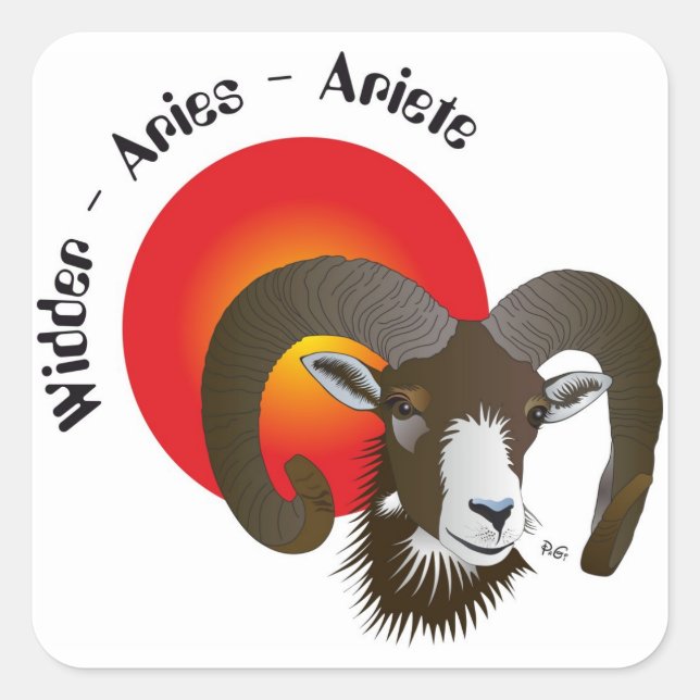 Widder - Tierkreiszeichen Aufkleber (Vorderseite)