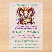 Widder Tierkreiszeichen Babyshower Lavendel und Gr