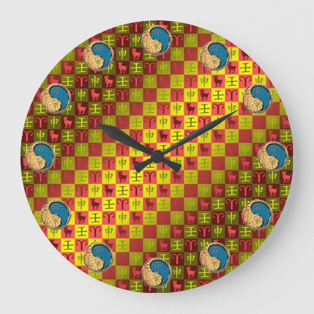 Widder und Wasser-Affe Große Wanduhr (Vorderseite)