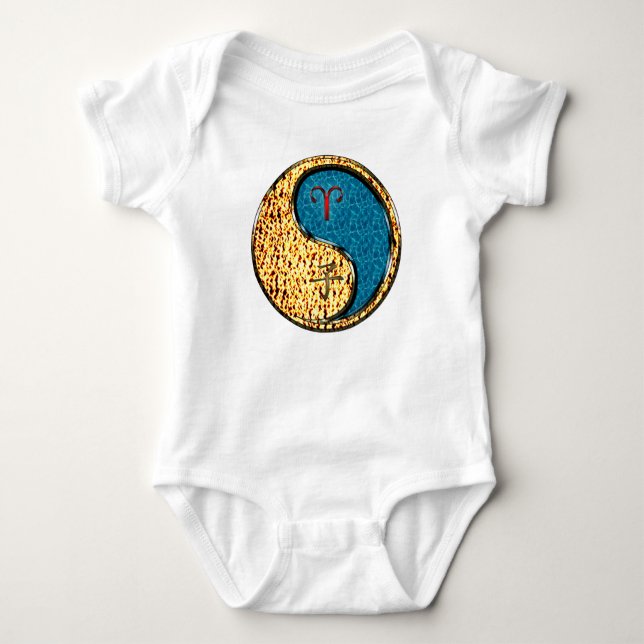 Widder & Wasser-Ratte Baby Strampler (Vorderseite)