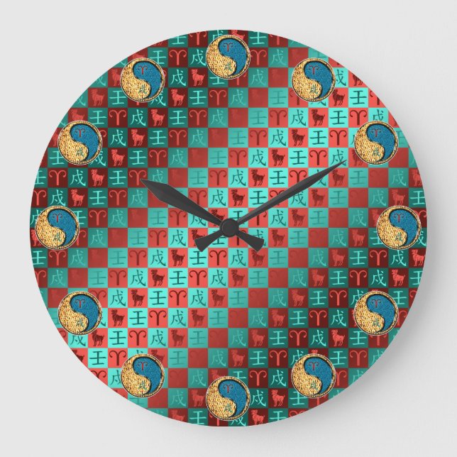 Widder & Wasserhund Große Wanduhr (Vorderseite)
