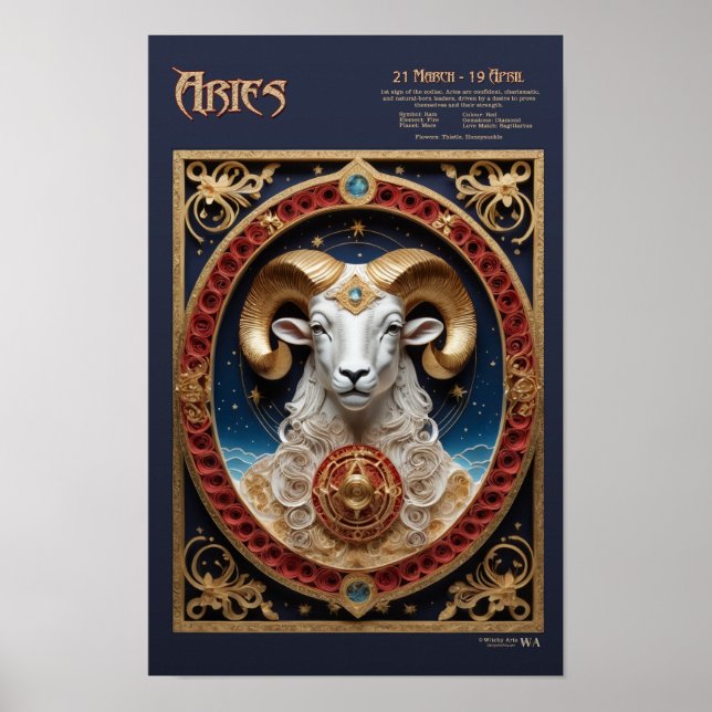 Widder - Westlicher Tierkreisposter Poster (Vorne)