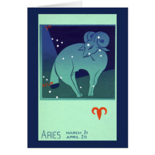 Widder-Widder-Sternbild, Vintage-Zodiak-Astrologie