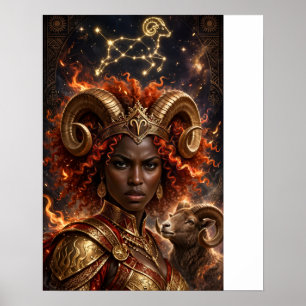Widder-Zodiac-Afrika-Königin Poster