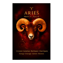 Widder-Zodiac-Kristallposter-Papier (Halbglanz)