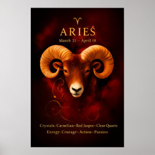 Widder-Zodiac-Kristallposter-Papier (Halbglanz) Poster