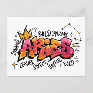 Widder-Zodiak-Graffiti Postkarte