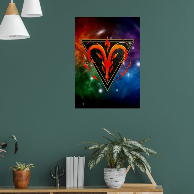 Widder Zodiaque Geschenk Astrologie Poster (Wohnzimmer 1)