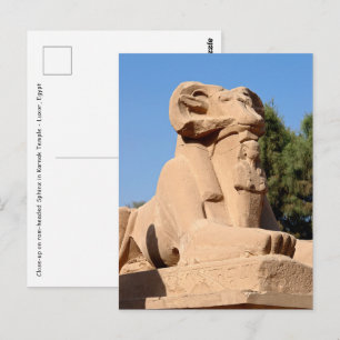 Widderköpfige Sphinx im Karnak-Tempel - Ägypten Postkarte