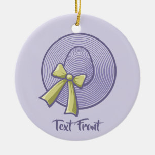 Wide Brimmed Hat Lilac Keramik Ornament