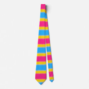 Wide Strip Pansexual Flag Neck Tie Krawatte