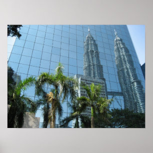 Widergespiegelte Petronas-Türme Poster