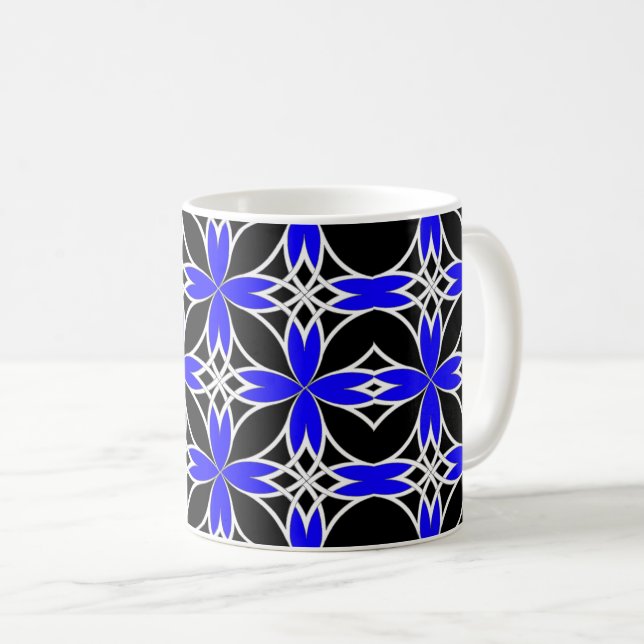Widergespiegelter Celtic (Blau umgewandelt) Kaffeetasse (VorderseiteRechts)