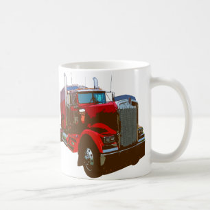 Widergespiegelter Rot-halb LKW Kaffeetasse