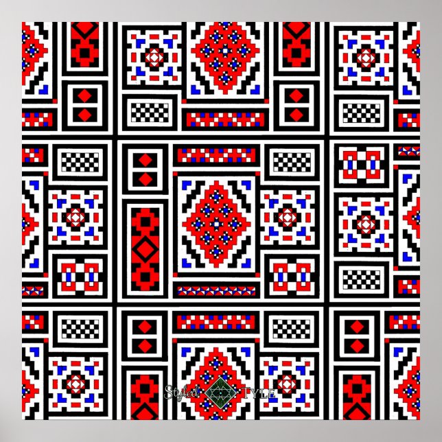 Widergespiegeltes Mosaik Poster (Vorne)