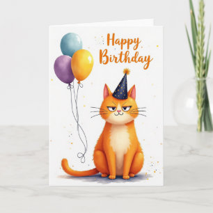 Widerspenstige Katzen-Geburtstagskarte Karte
