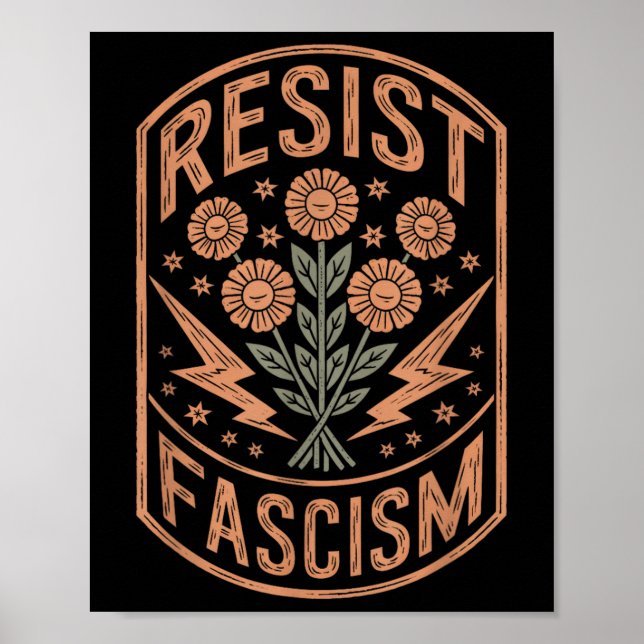 Widerstand gegen den Faschismus Protest Trump gege Poster (Vorne)