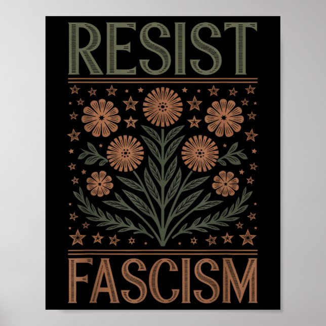 Widerstand gegen den Faschismus Protest Trump gege Poster (Vorne)