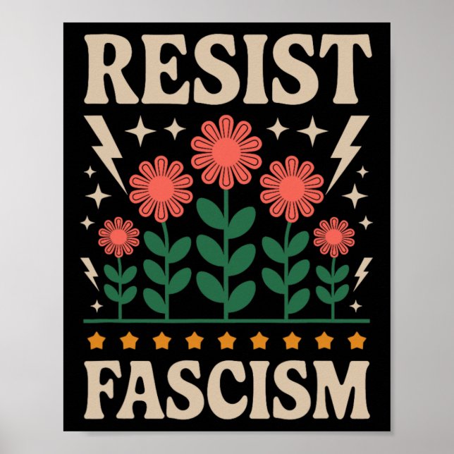 Widerstand gegen den Faschismus Protest Trump gege Poster (Vorne)