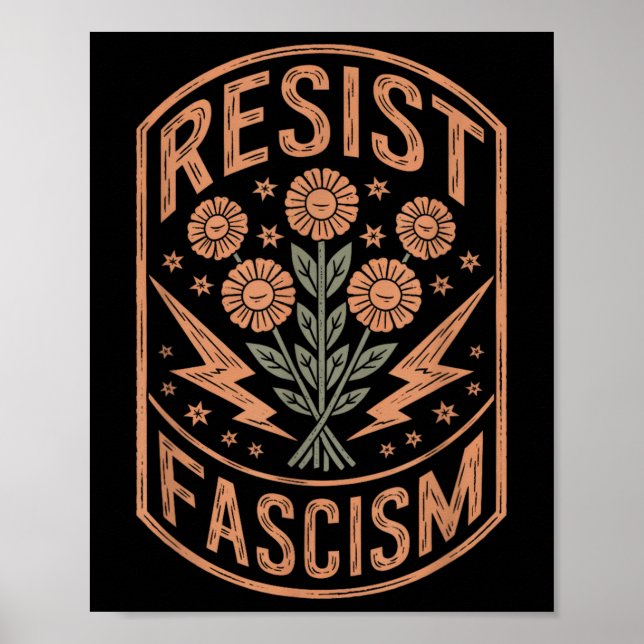 Widerstand gegen den Faschismus Protest Trump gege Poster (Vorne)