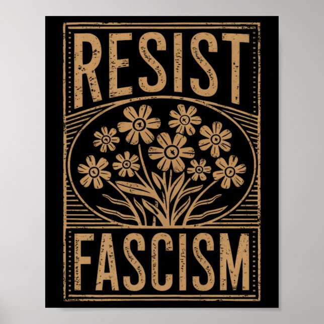 Widerstand gegen den Faschismus Protest Trump gege Poster (Vorne)