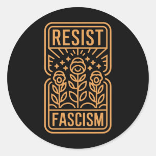 Widerstand gegen den Faschismus Protest Trump gege Runder Aufkleber