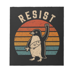 Widerstand gegen die Zölle gegen Pinguine Notizblock