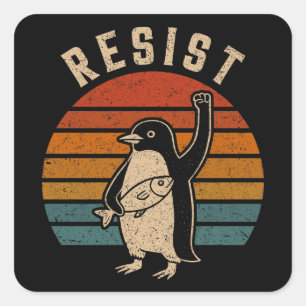 Widerstand gegen die Zölle gegen Pinguine Quadratischer Aufkleber