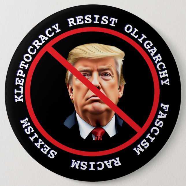 Widerstand gegen Faschismus, Rassismus | Anti-Trum Button (Vorderseite)