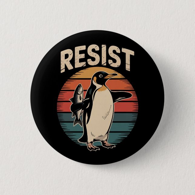 Widerstand gegen Pinguine Aktivismus Protest Tarif Button (Vorderseite)
