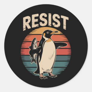 Widerstand gegen Pinguine Aktivismus Protest Tarif Runder Aufkleber