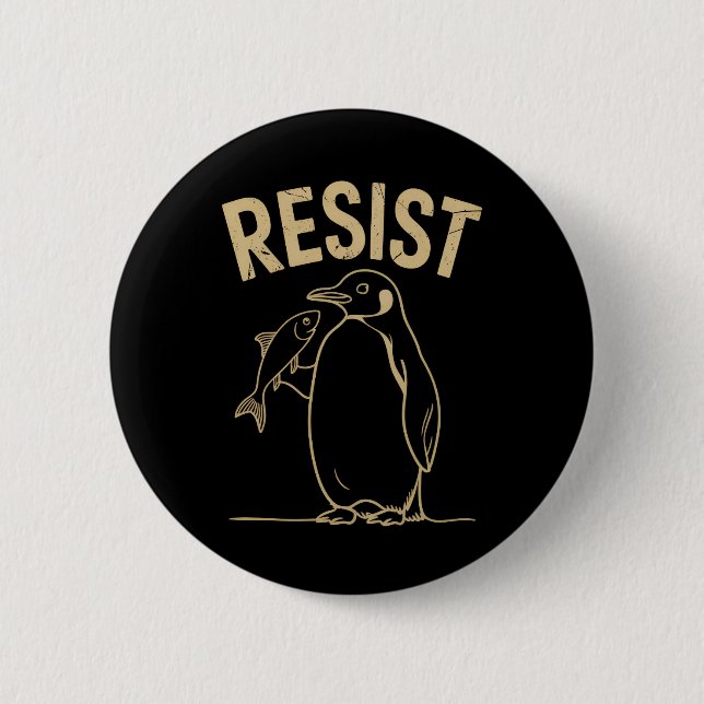 Widerstand gegen Pinguine-Aktivismus-Protest Vinta Button (Vorderseite)