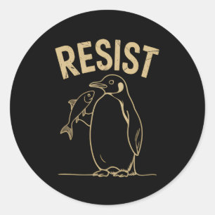 Widerstand gegen Pinguine-Aktivismus-Protest Vinta Runder Aufkleber